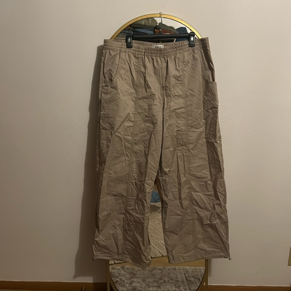 Agolde track pants, XL, tan.
